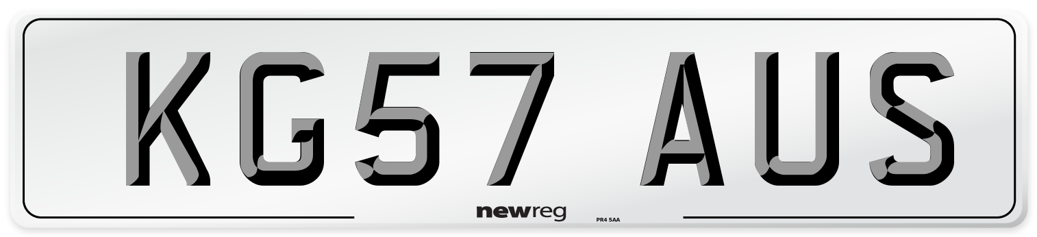 KG57 AUS Number Plate from New Reg